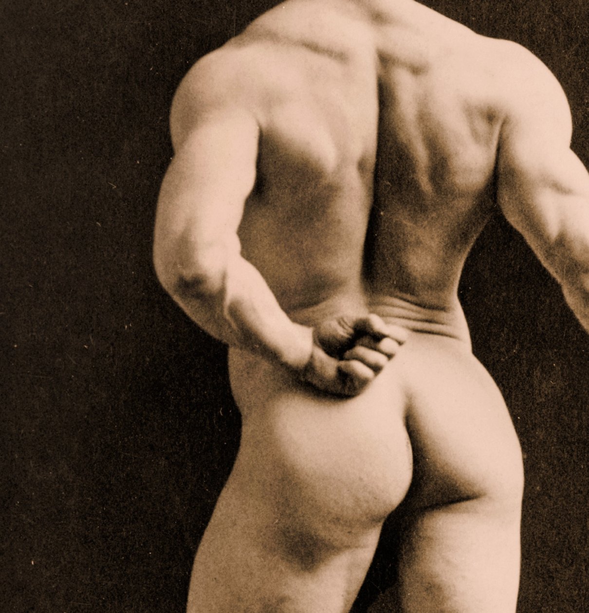Eugen Sandow, i klassisk antik grekisk-romersk pose, c.1893 av Napoleon Sarony
