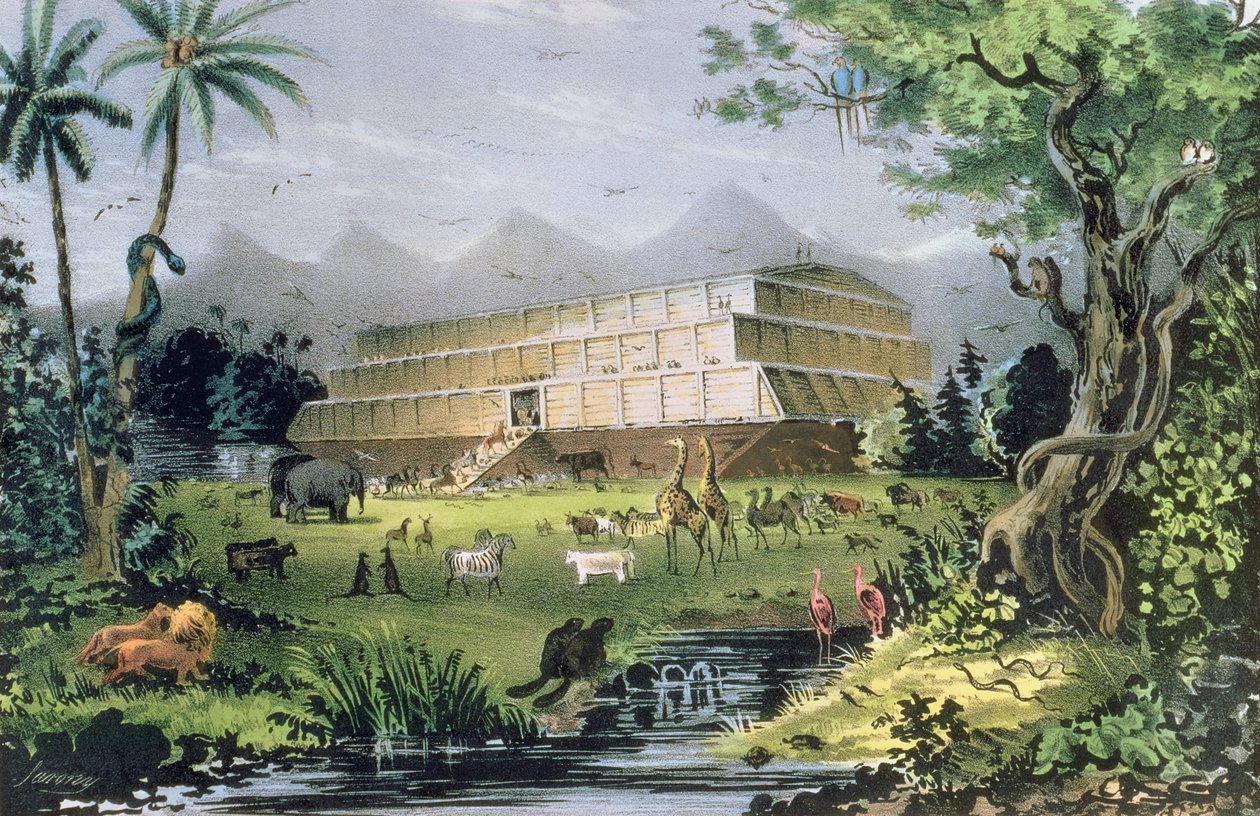 Noaks ark, pub. av Currier och Ives, New York, av Napoleon Sarony