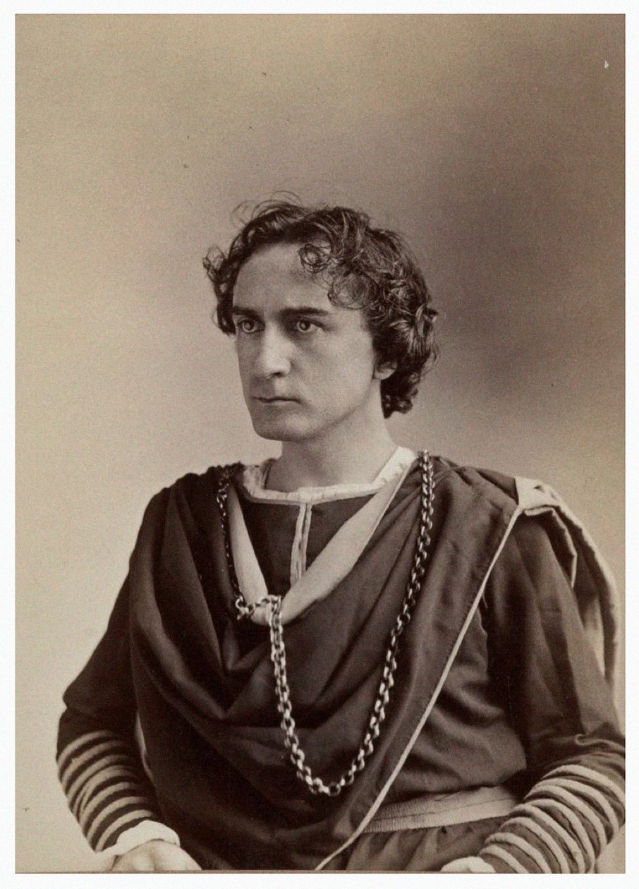 Porträtt av Edwin Booth som Hamlet, ca 1870 av Napoleon Sarony