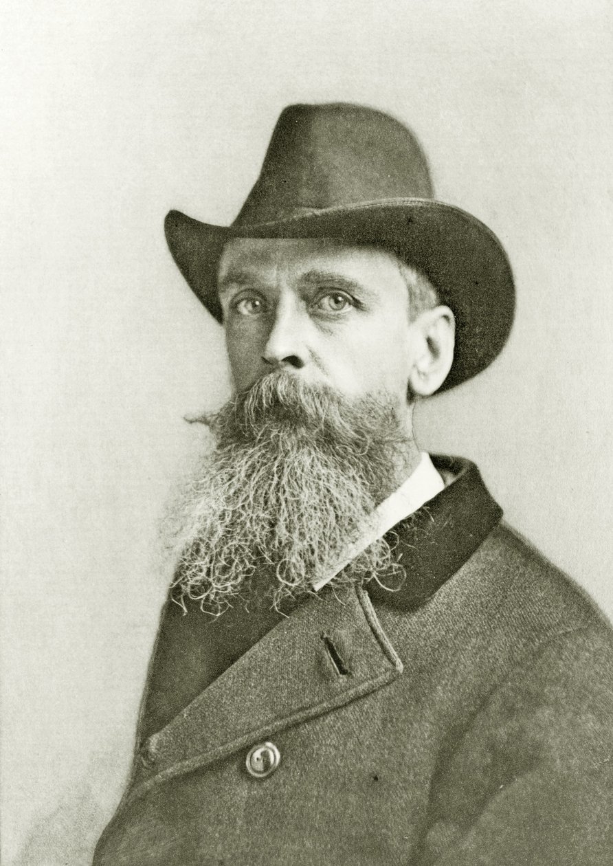 Porträtt av Thomas Moran, ca 1890 (svartvitt foto) av Napoleon Sarony