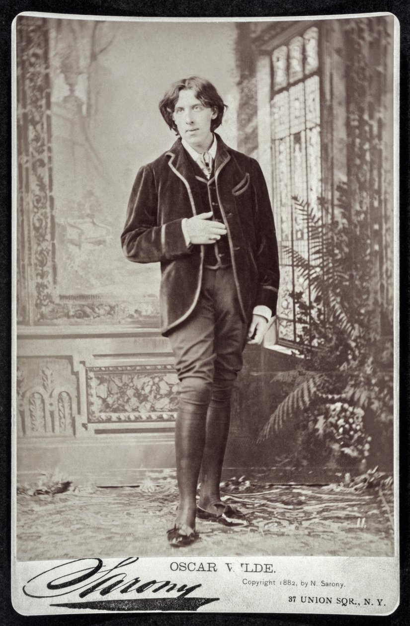 Oscar Wilde i Amerika 1882 (tryck) av Napoleon (after) Sarony
