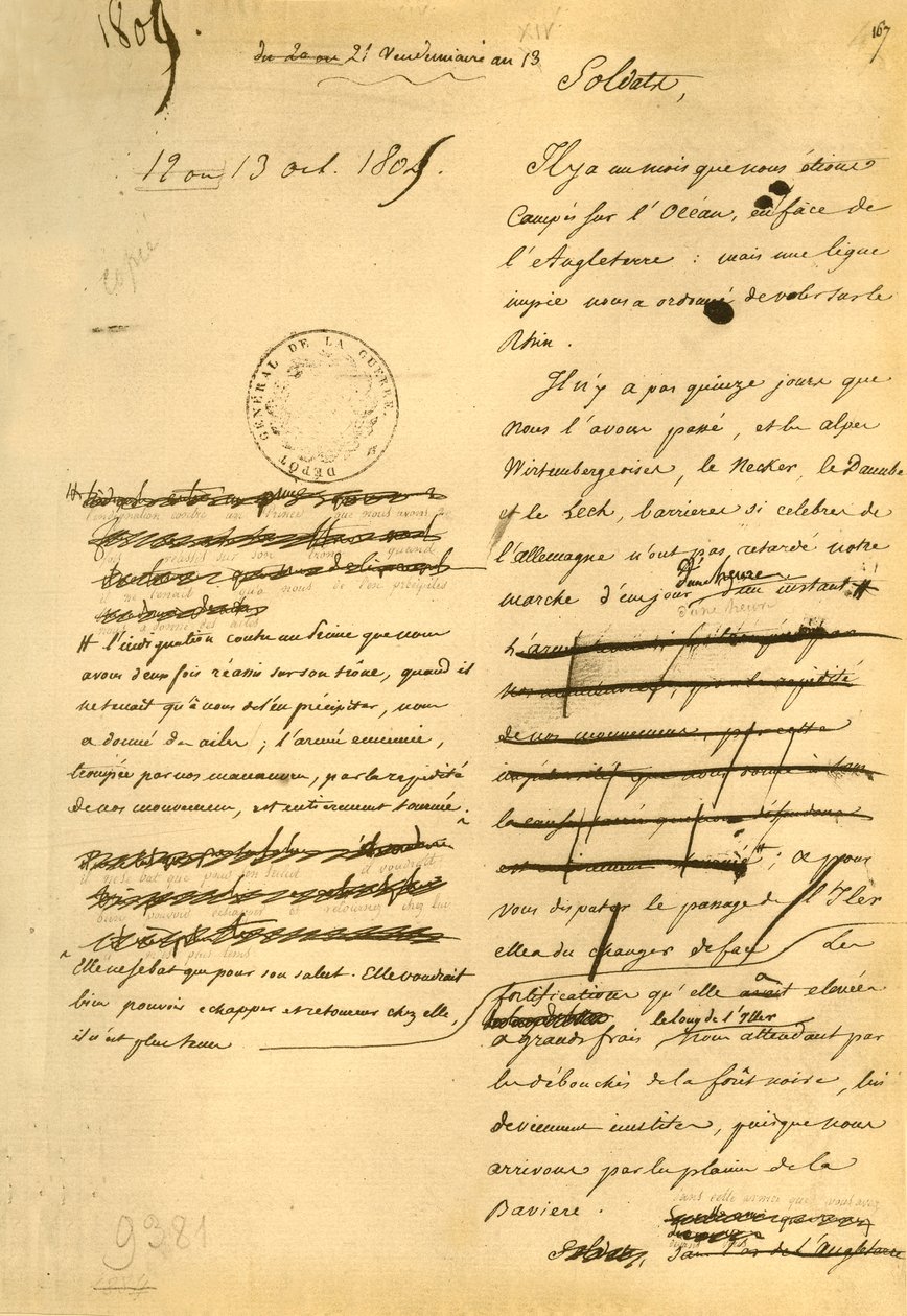 Kungörelse till armén, 13 oktober 1805, 1921. av Napoleon Bonaparte I