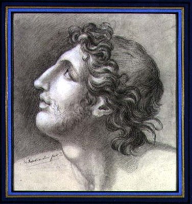 Study of a Classical Head, c.1830 (penna på papper) av Napoleon Louis Bonaparte