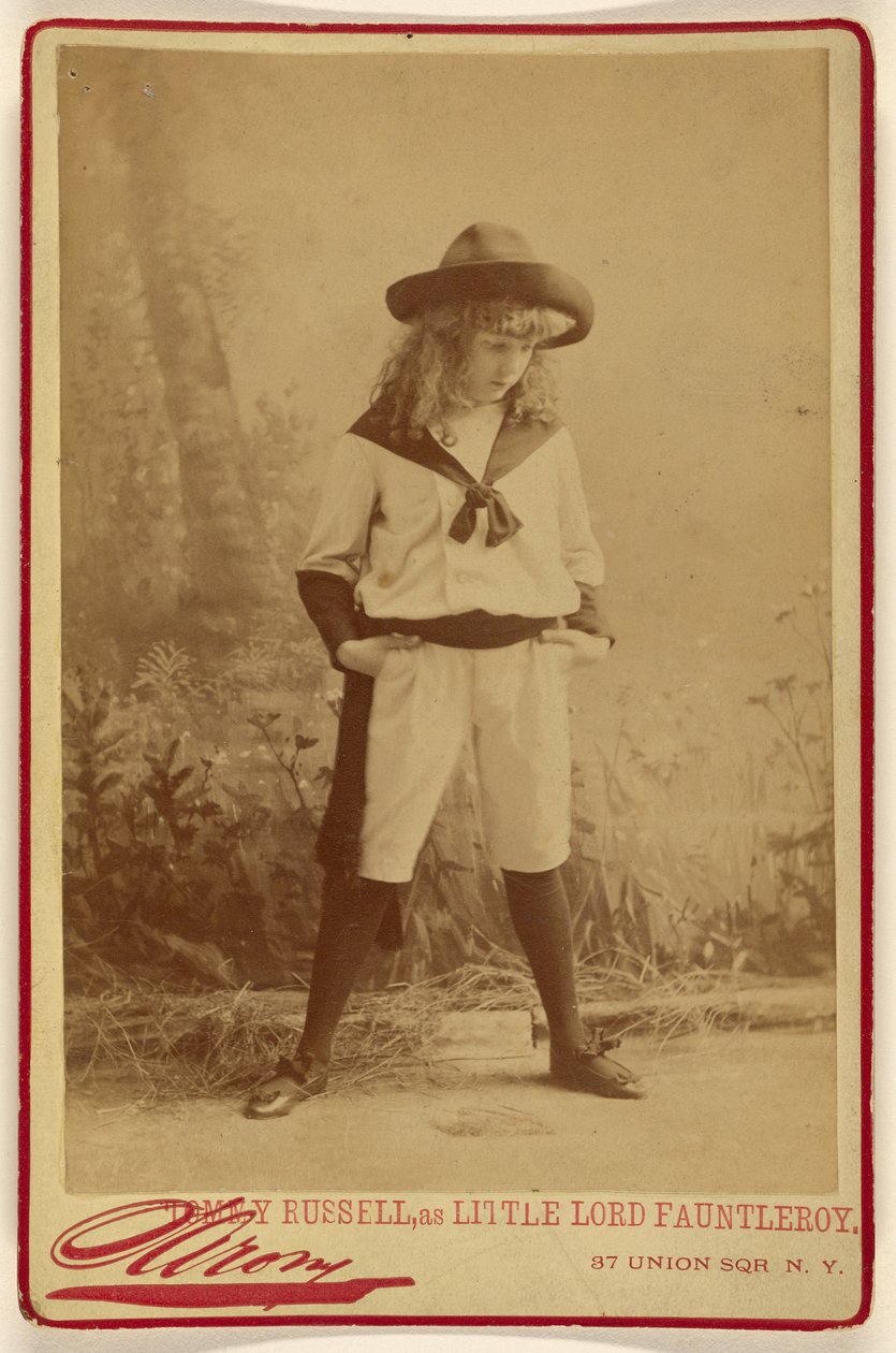 Tommy Russell i rollen som Lille lord Fauntleroy av Napoleon Sarony