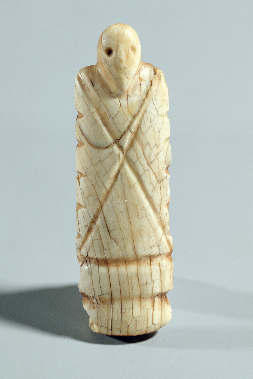 Figur av en skäggig man (elefantelfenben) av Naqada I Period Egyptian