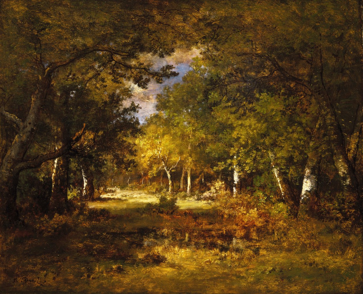 Skogsscen av Narcisse Virgile Diaz la de Peña