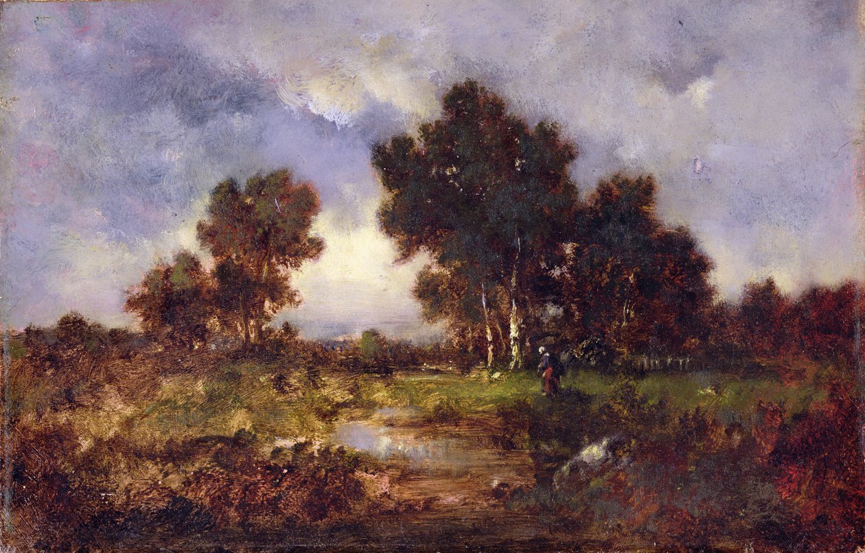 Träd och pool, c.1845 av Narcisse Virgile Diaz de la Peña