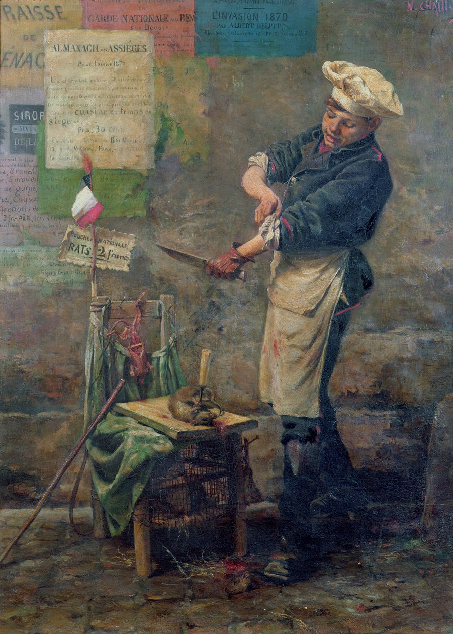 Råttförsäljare under belägringen av Paris, 1870 av Narcisse Chaillou