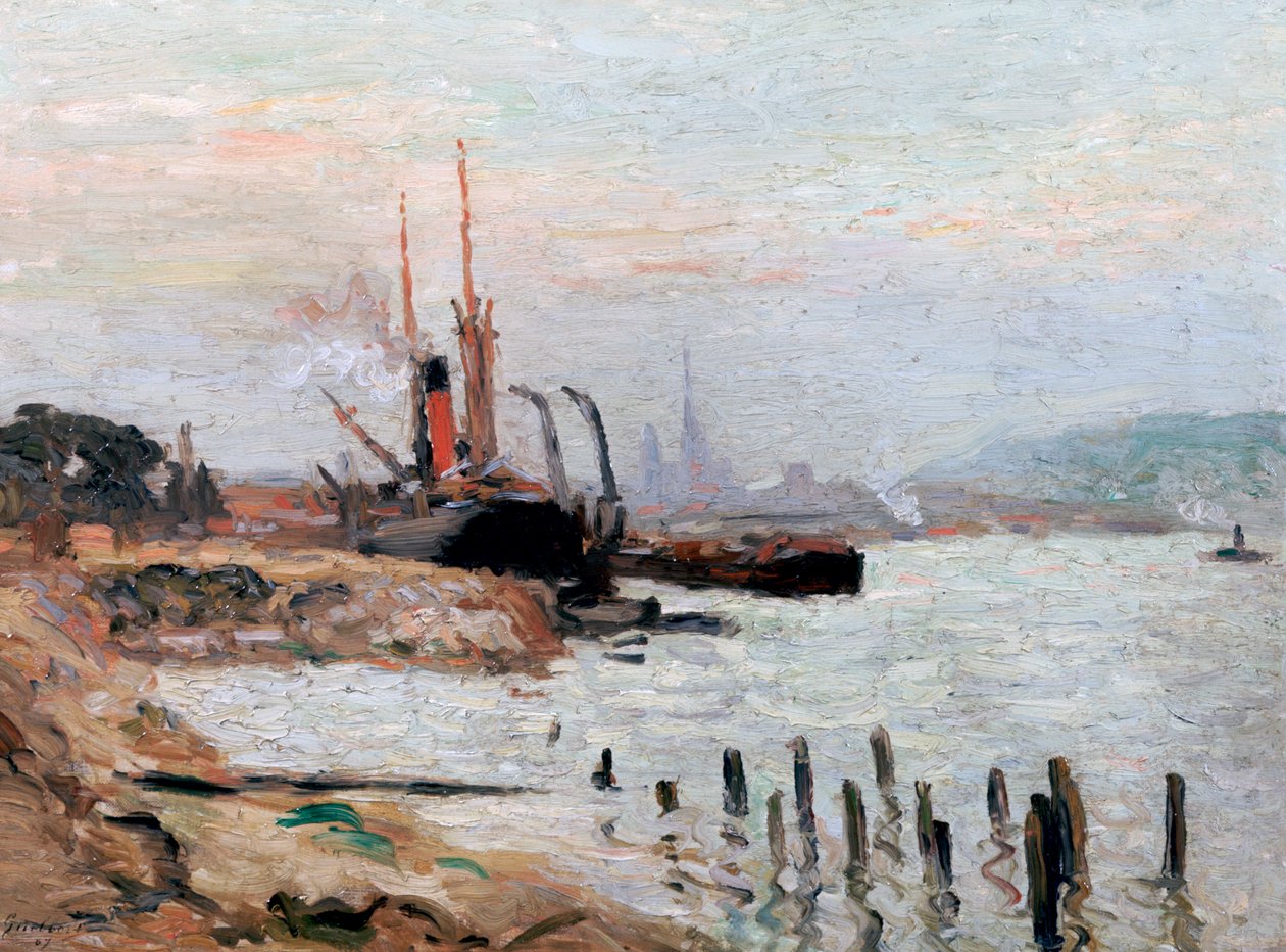 "Seinefloden vid Rohen", c1898-1942 av Narcisse Guilbert