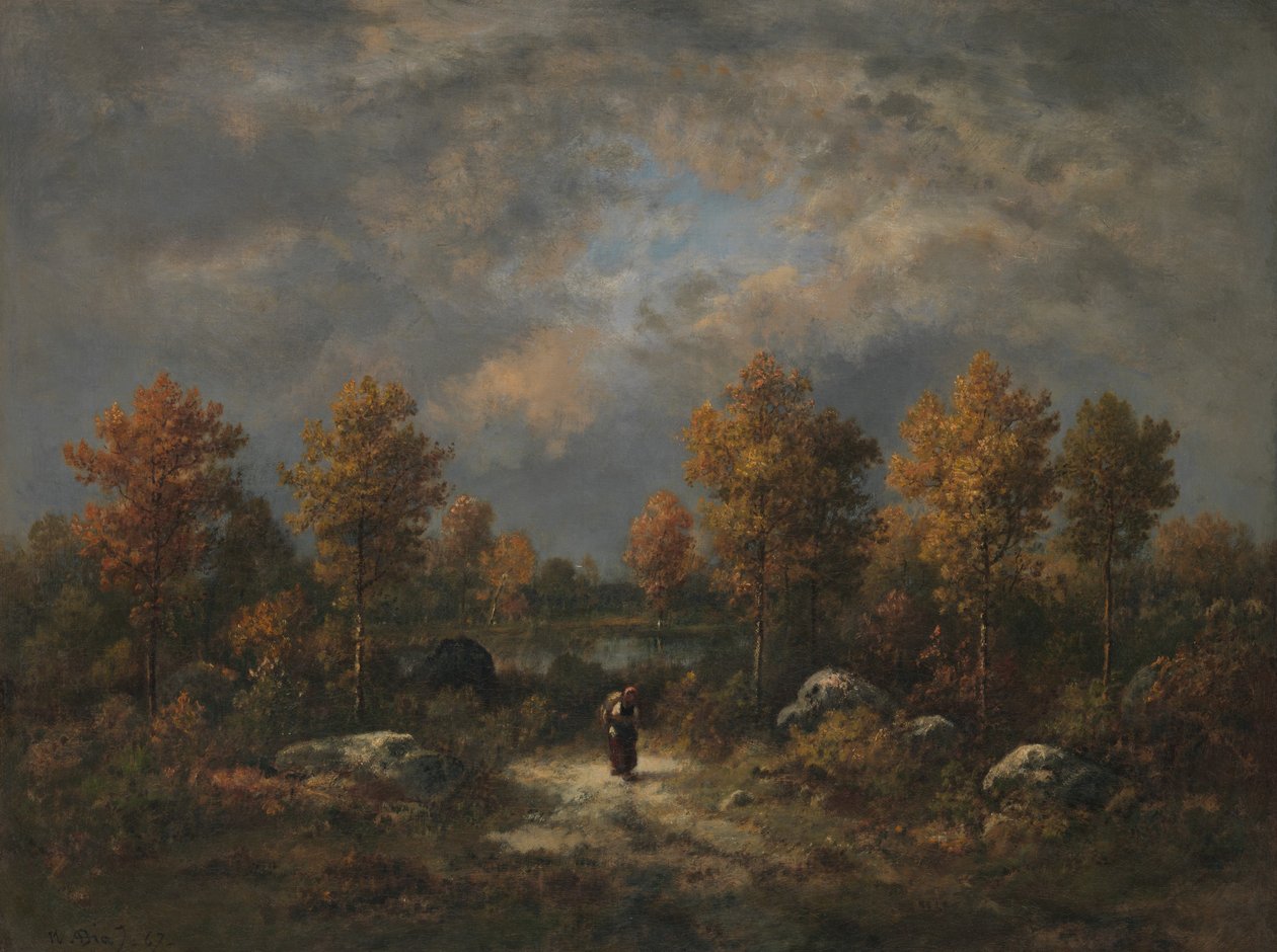Höst: The Woodland Pond, 1867. av Narcisse Virgile Diaz de la Peña