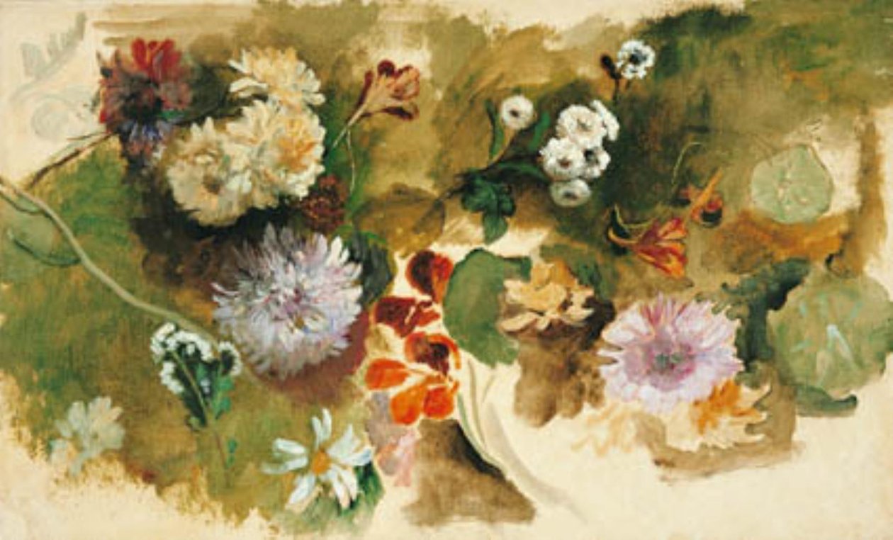 Studier av olika blommor. av Narcisse Virgile Diaz de la Peña
