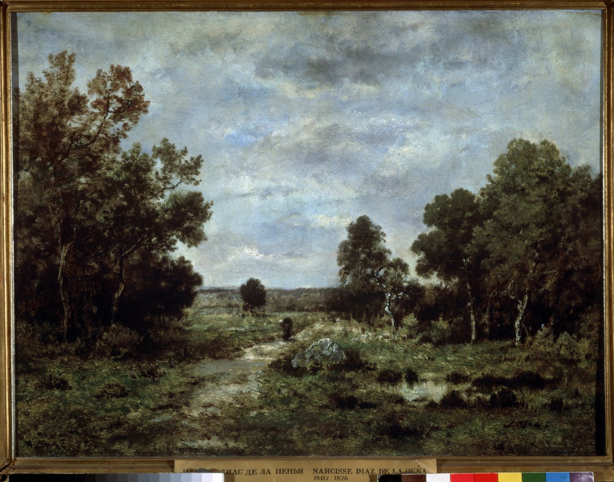 ""Höstlandskap i Fontainebleau"" (Höst ​​i Fontainebleau) Målning av Narcisse Virgilio Diaz de la Pena (1807-1876) 1872 Pushkin-museet, Moskva av Narcisse Virgile Diaz de la Peña