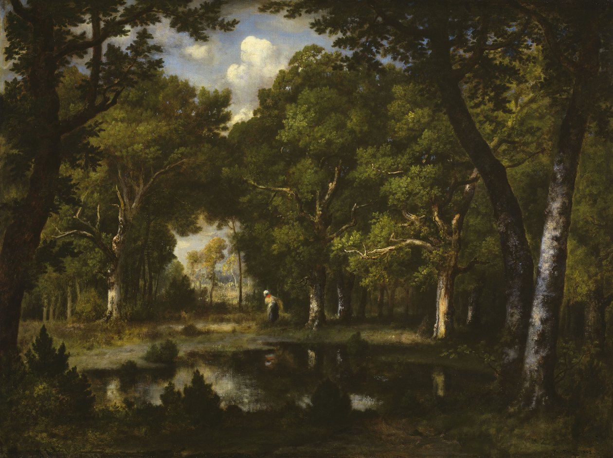 Damm i skogen av Narcisse Virgile Diaz de la Peña
