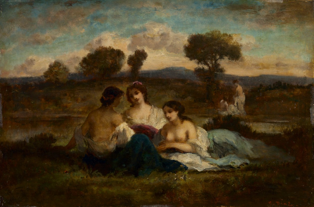 Badarna, efter 1847 (olja på trä) av Narcisse Virgile Diaz de la Peña