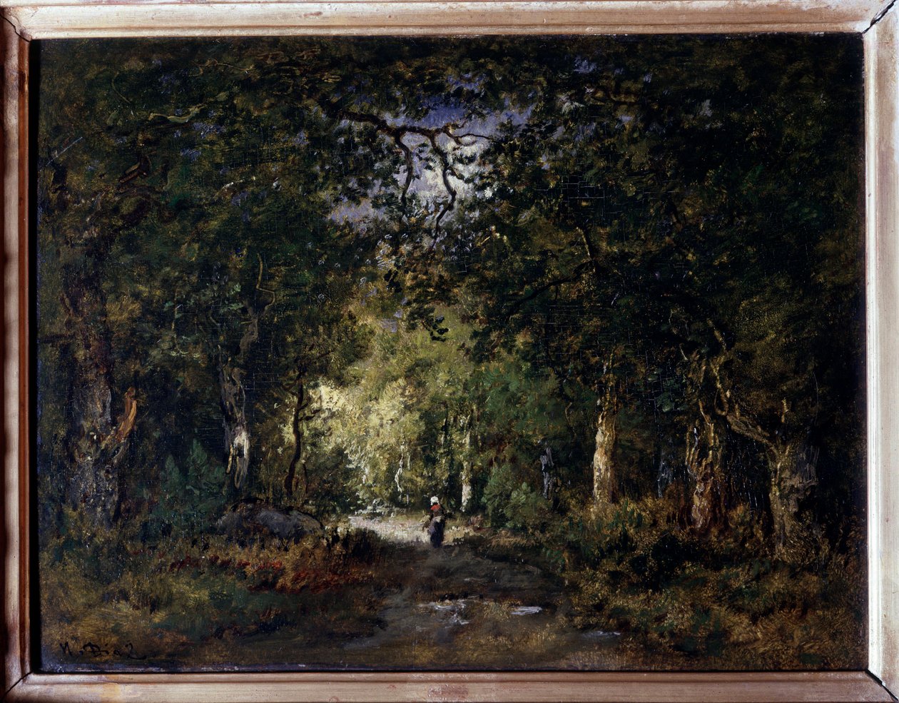 Vägen under trä Målning av Narcisse Diaz de la Pena (1807-1876) 1800-talet sön. 0,24x0,32 m av Narcisse Virgile Diaz de la Peña