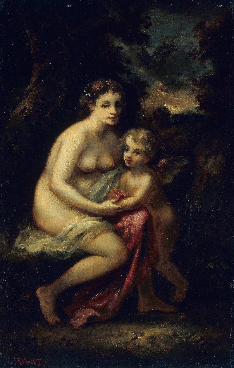Amors utbildning, ca 1859 (olja på pannå) av Narcisse Virgilio Diaz de la Peña
