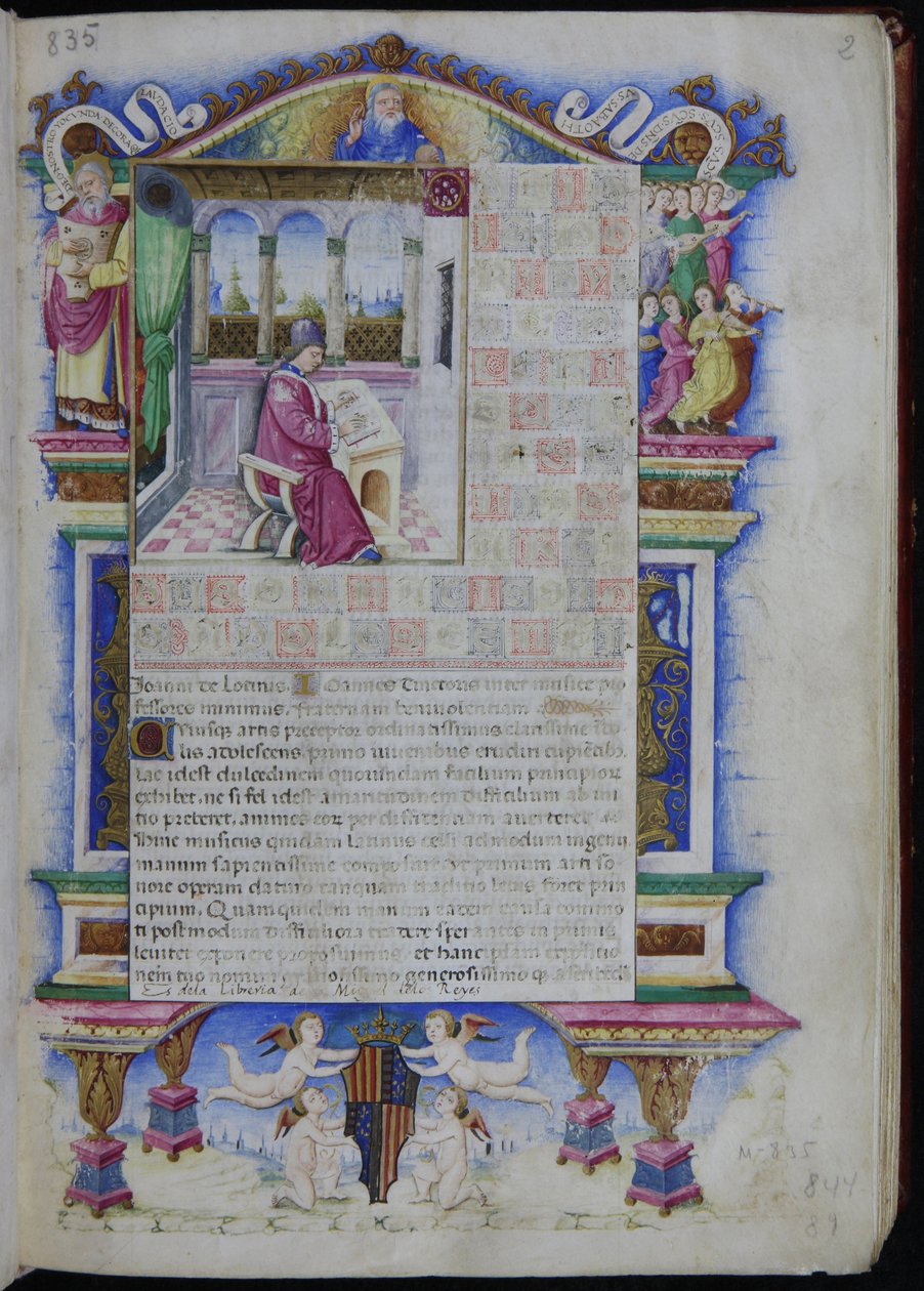Porträtt av Johannes Tinctoris Från Opus musices Joannis Tinctoris, 1483 av Nardo Rapicano