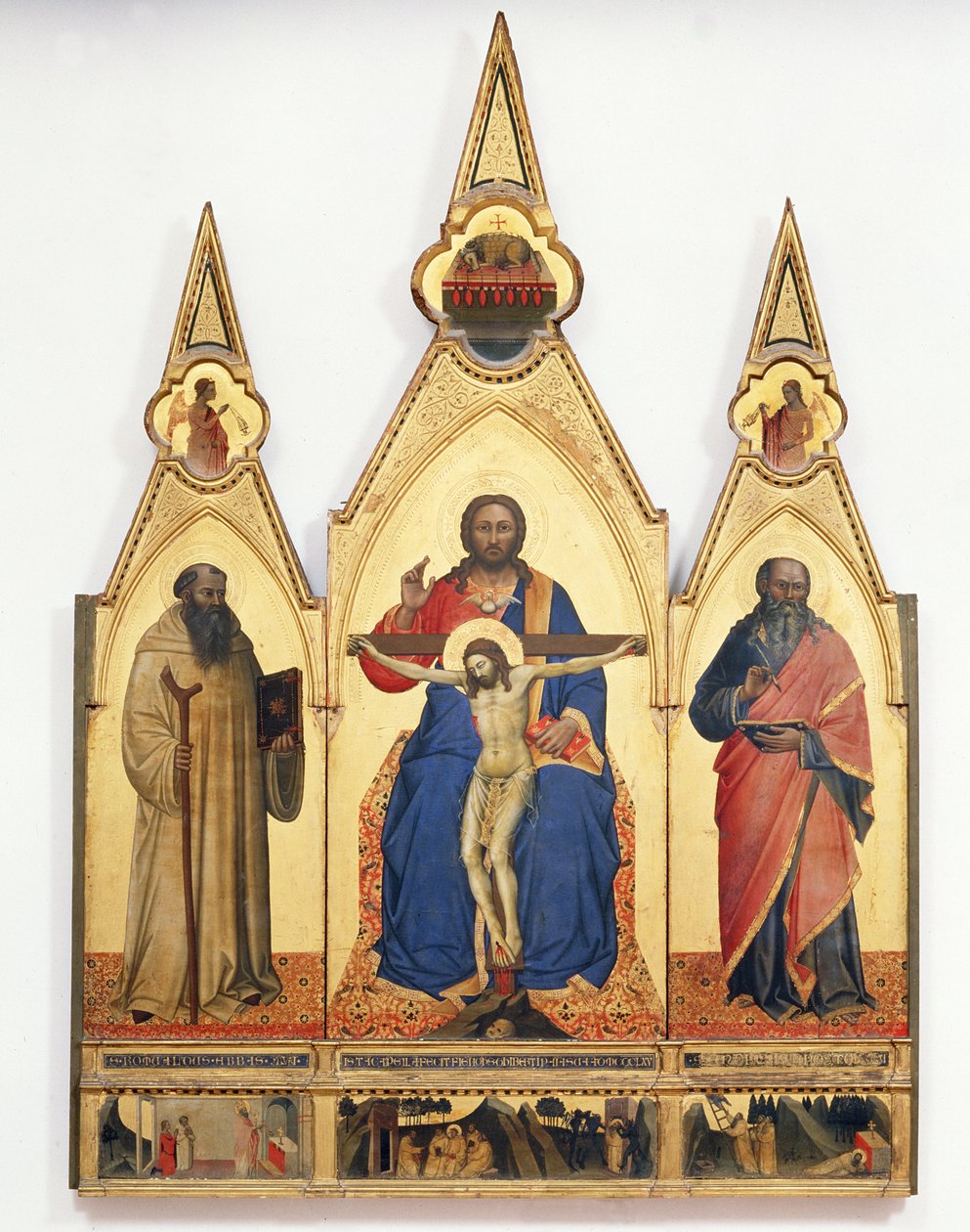 Den heliga treenigheten med St. Romuald och St. Andrew, 1365 (tempera på panel) av Nardo di Cione Orcagna