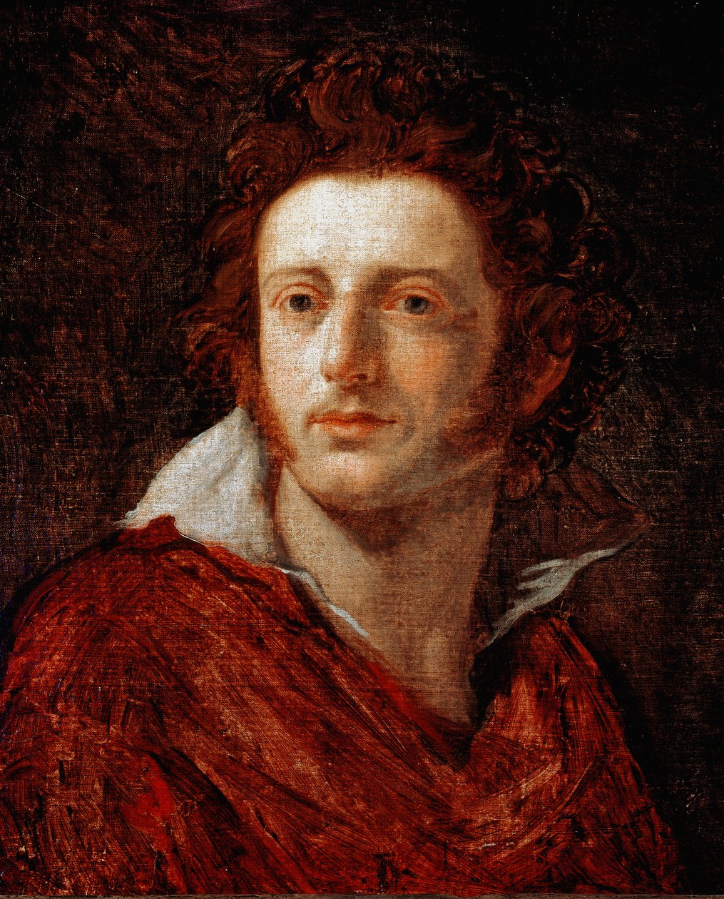 Porträtt av den italienske poeten och dramatikern Ugo Foscolo (1778-1827) Målning av Natale Schiavoni (1777-1858) 1800-talet Florens, Galleria d