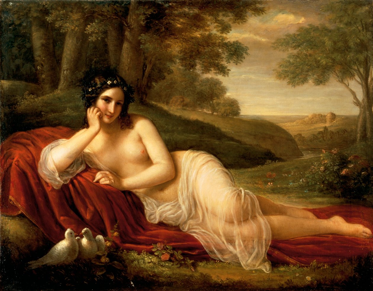 Venus lägger sig, av Natale Schiavoni (1777-1858) av Natale Schiavoni