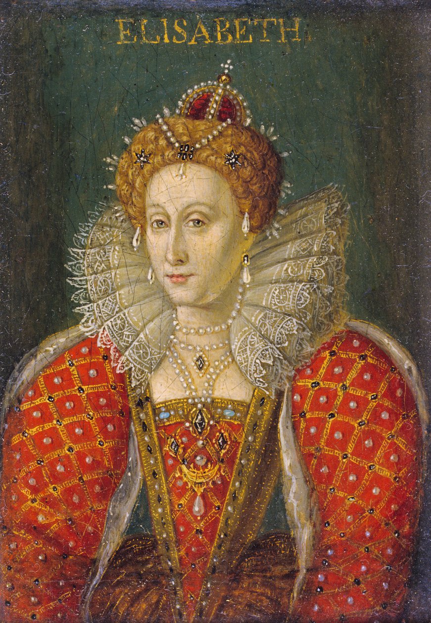 Miniatyrporträtt i olja av drottning Elizabeth I av England av Nathan Benn