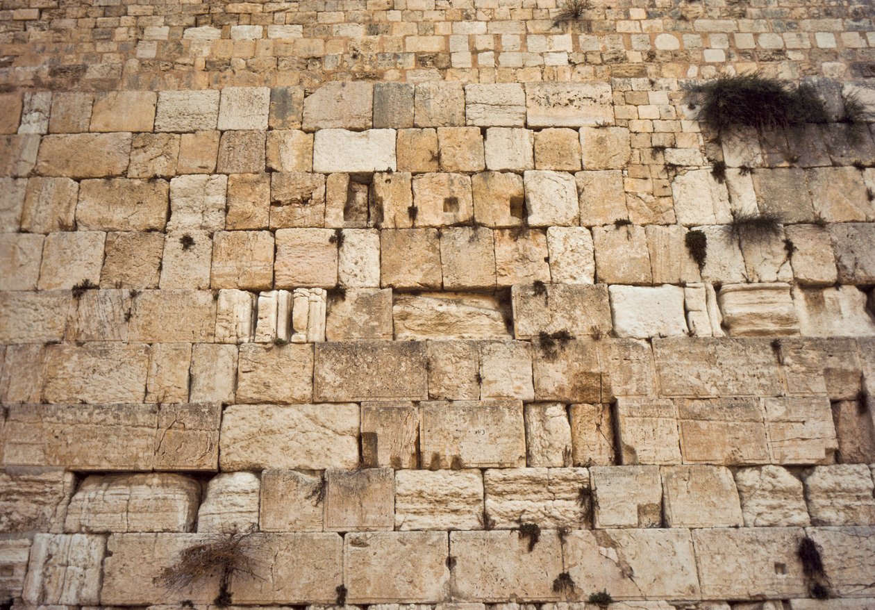 Västra muren till templet på Tempelberget, Jerusalem av Nathan Benn