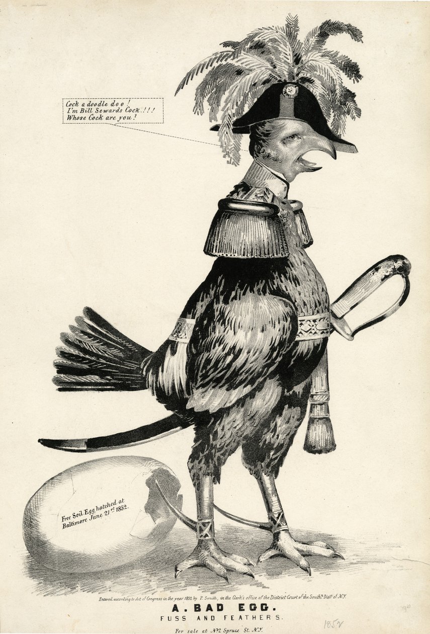 Ett dåligt ägg, Fuss and Feathers, 1852 av Nathaniel Currier