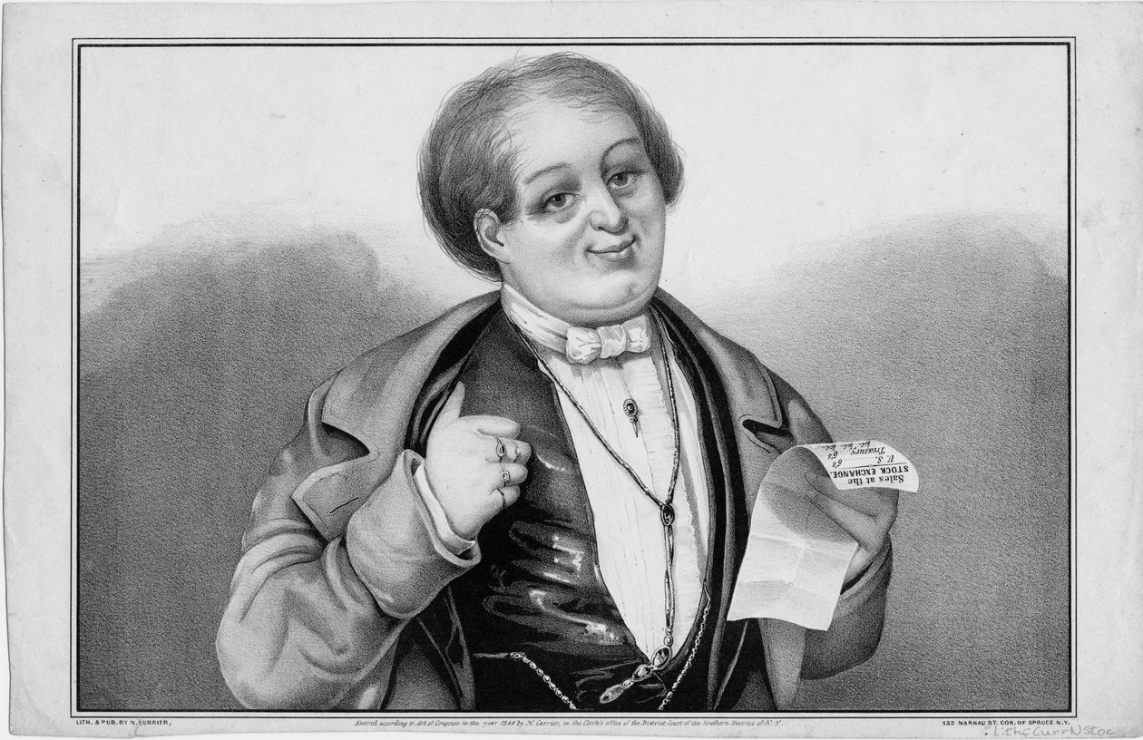 [Stocks up], utgiven av N. Currier, New York, 1849 av Nathaniel Currier