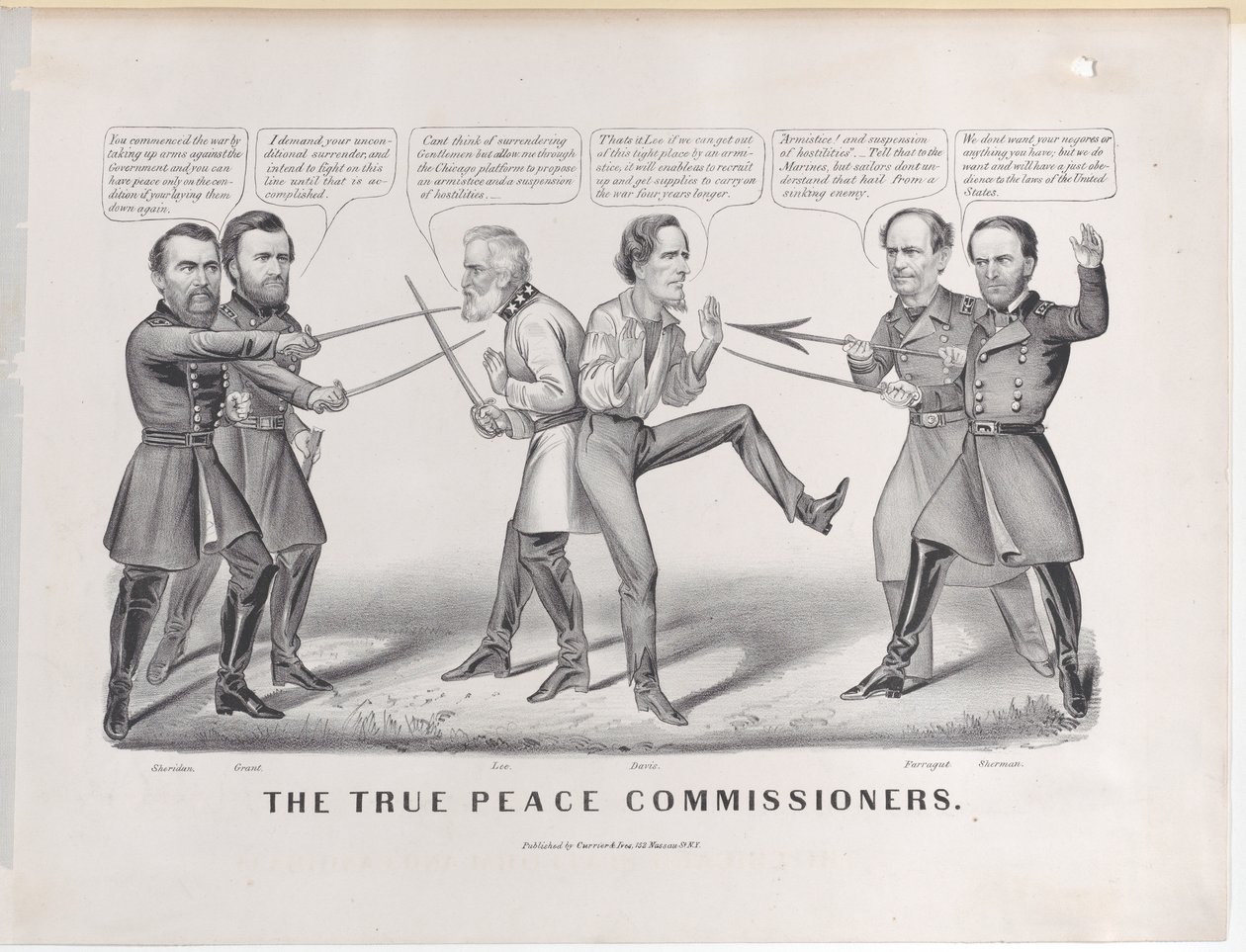 The True Peace Commissioners, 1865., 1865. Skapare: Nathaniel Currier, James Merritt Ives, Currier och Ives. av Currier and Ives