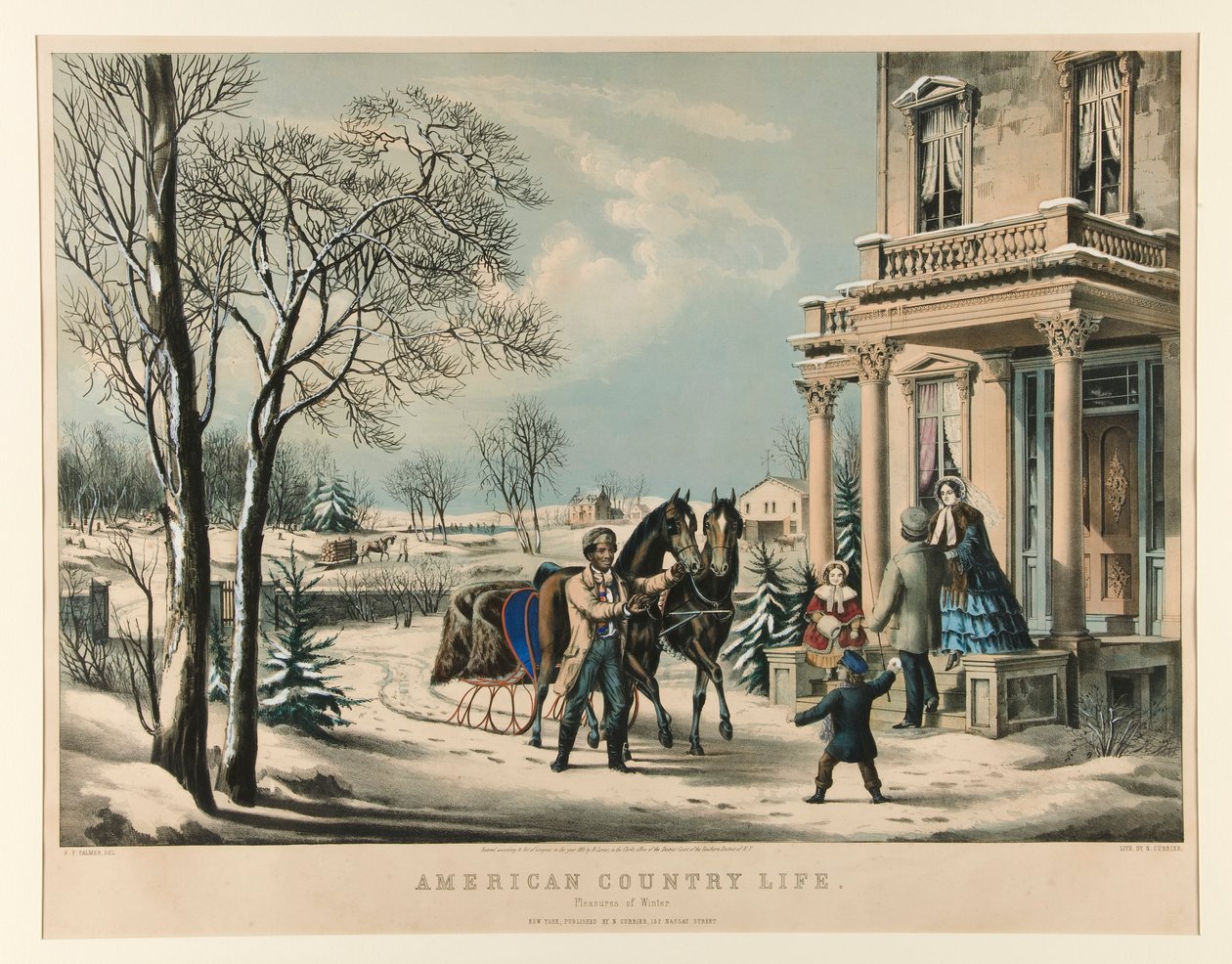 American Country Life./ Vinterns nöjen av Nathaniel Currier
