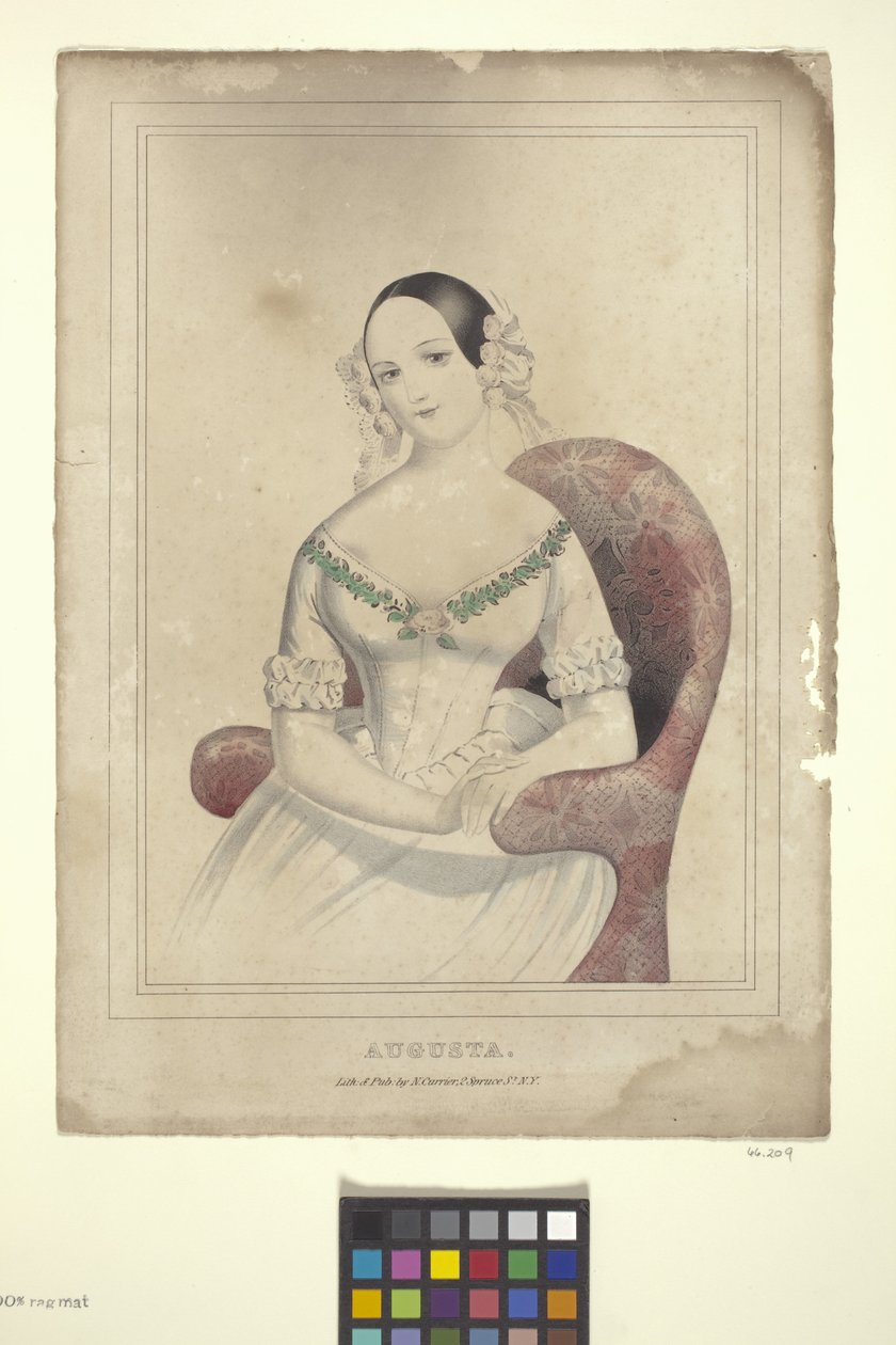 Augusta (handfärgad litografi) av Nathaniel Currier