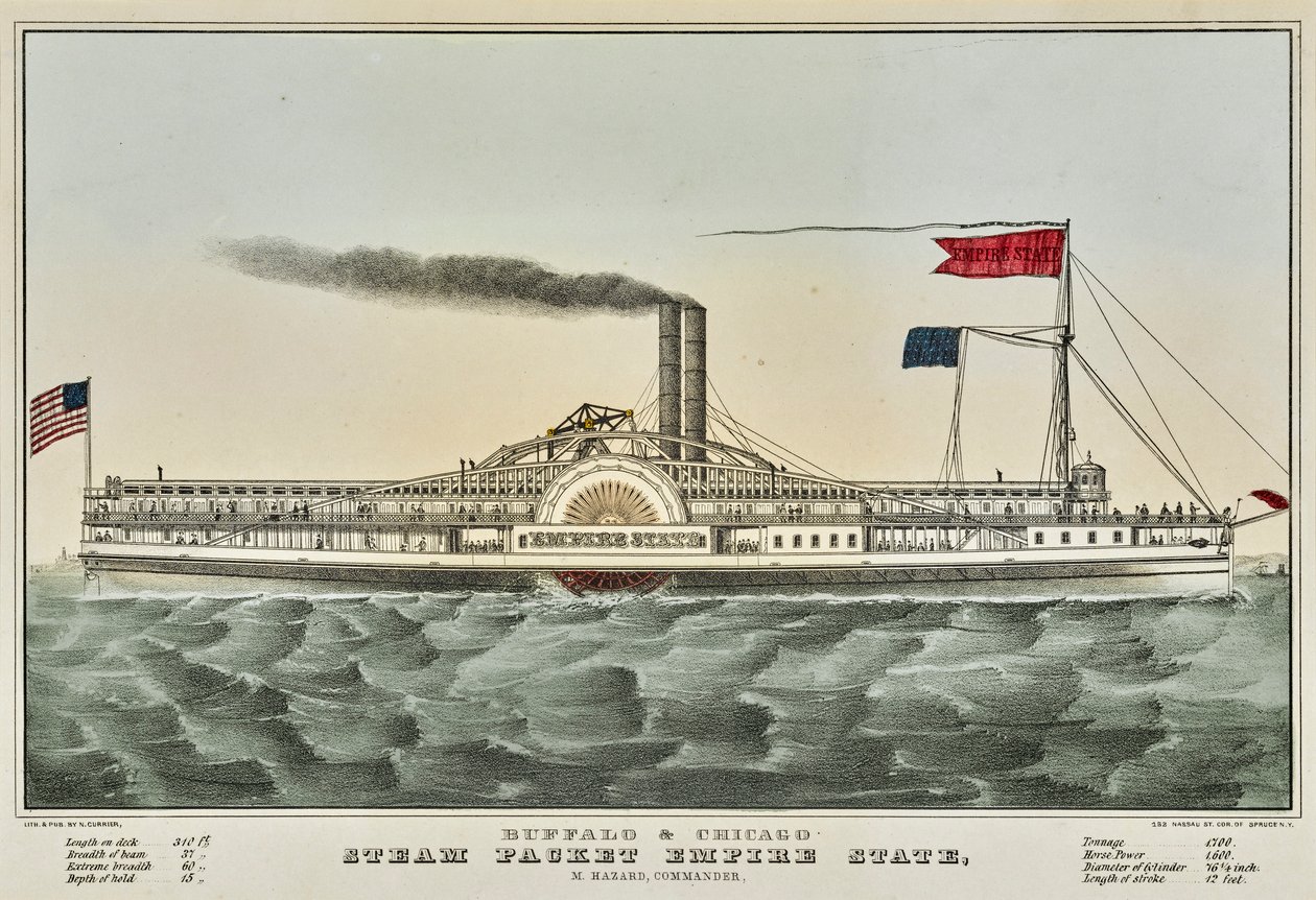Buffalo och Chicago Steam Packet av Nathaniel Currier