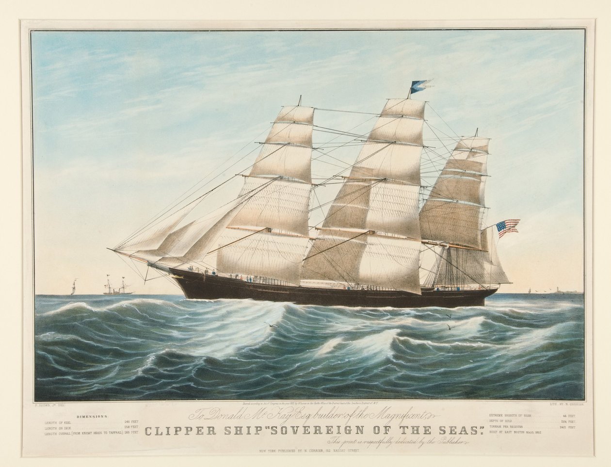 Klipperskeppet ”Sovereign of the Seas” av Nathaniel Currier