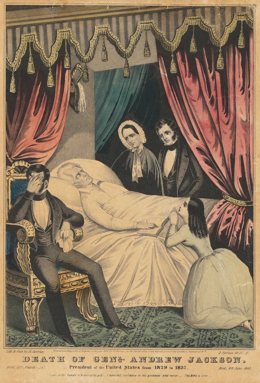 Andrew Jacksons död av Nathaniel Currier
