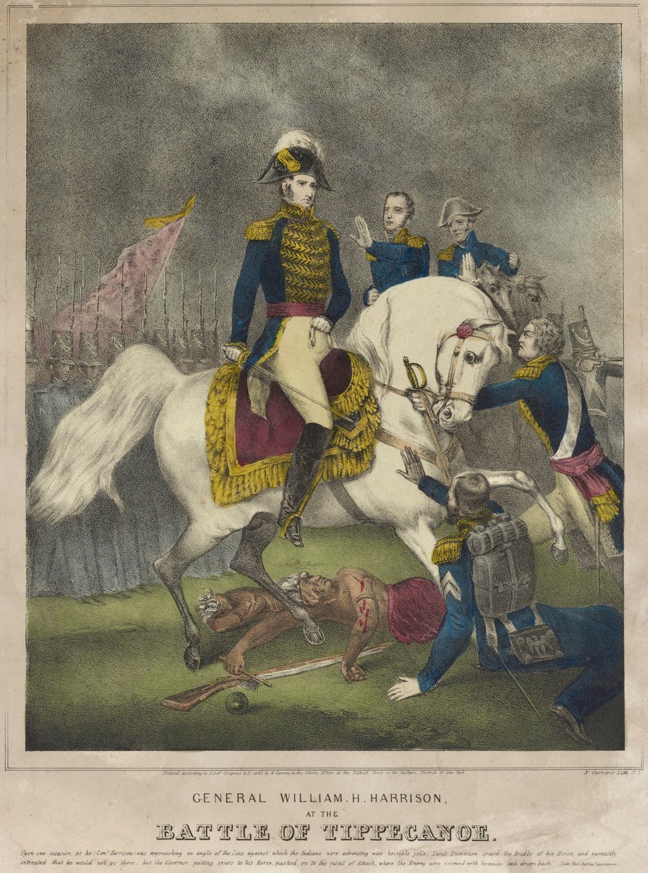 General William H. Harrison vid slaget vid Tippecanoe av Nathaniel Currier