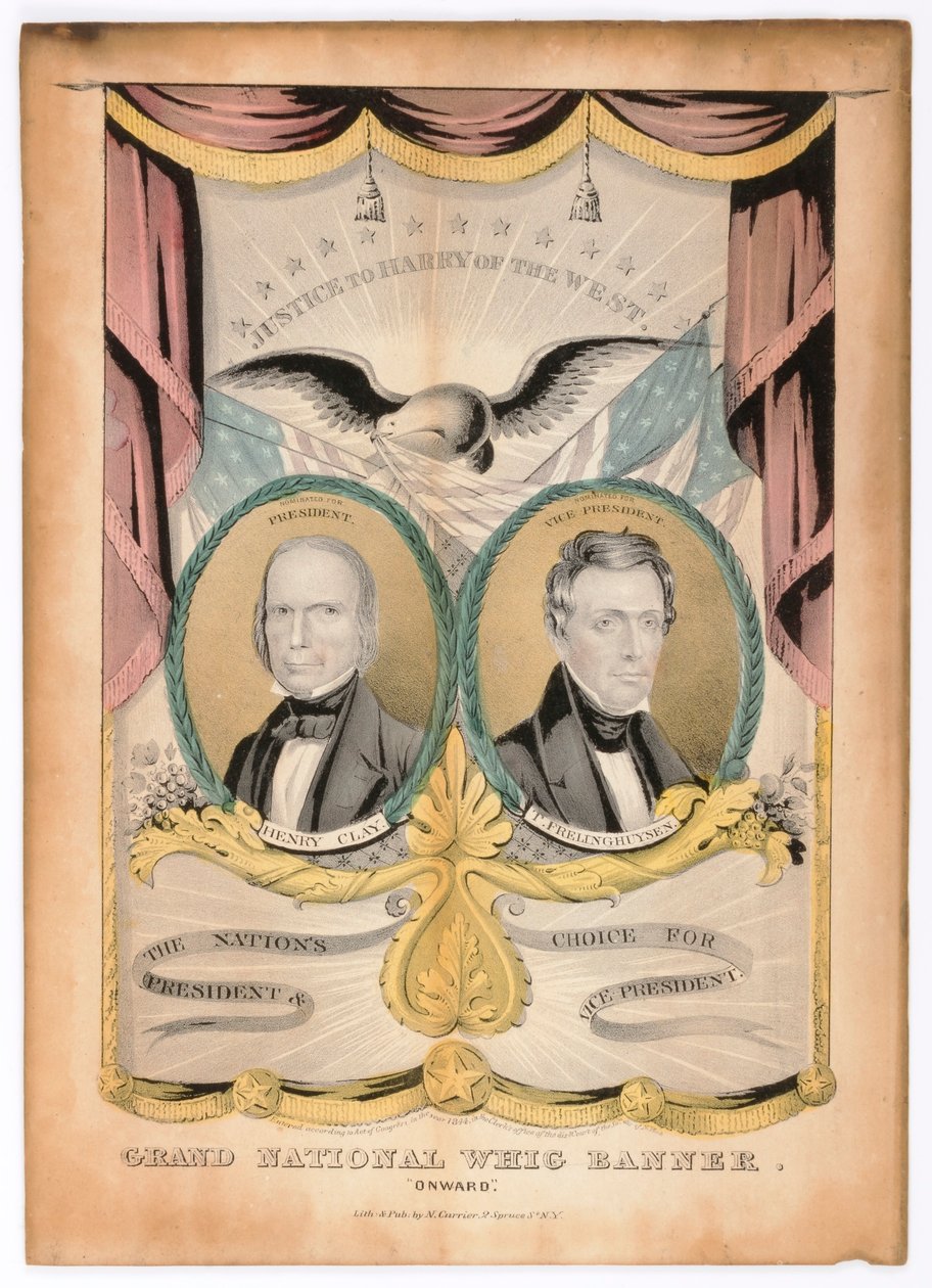 Grand National Whig Banner, "Onward" av Nathaniel Currier