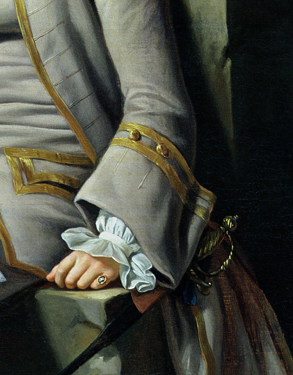 James Grant of Grant, John Mytton, Thomas Robinson och Thomas Wynne, ca 1760 detalj av 162478 olja på duk av Nathaniel Dance Holland