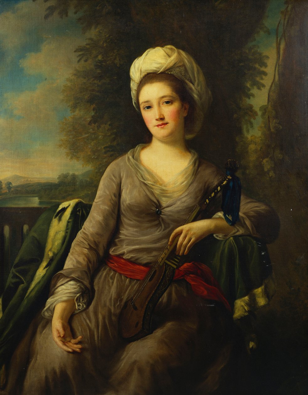 Porträtt av en dam, tros vara Mrs Wells av Nathaniel Dance Holland