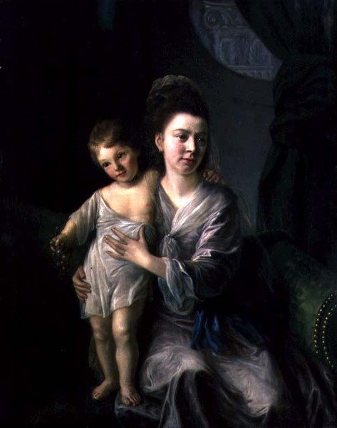Anne Gardiner med sin äldsta son Kirkman av Nathaniel Hone