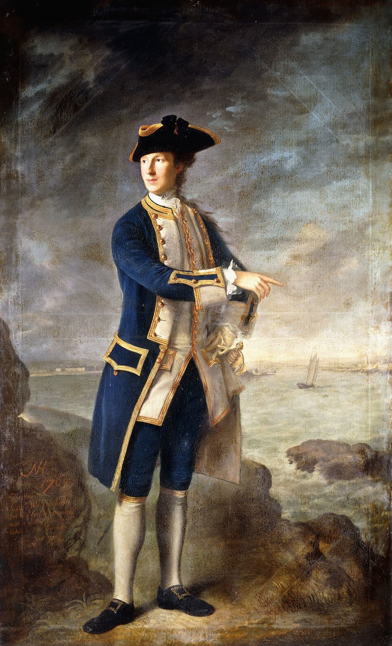 Porträtt av kapten den Hon. Robert Boyle Walsingham, M.P. av Nathaniel Hone