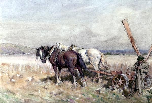 Skörd (akvarell på papper) av Nathaniel Hughes John Baird