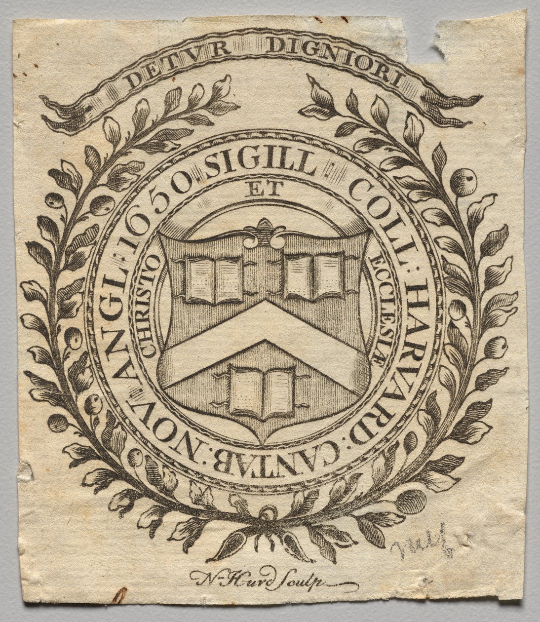 Bokskylt: Seal of Harvard College av Nathaniel Hurd