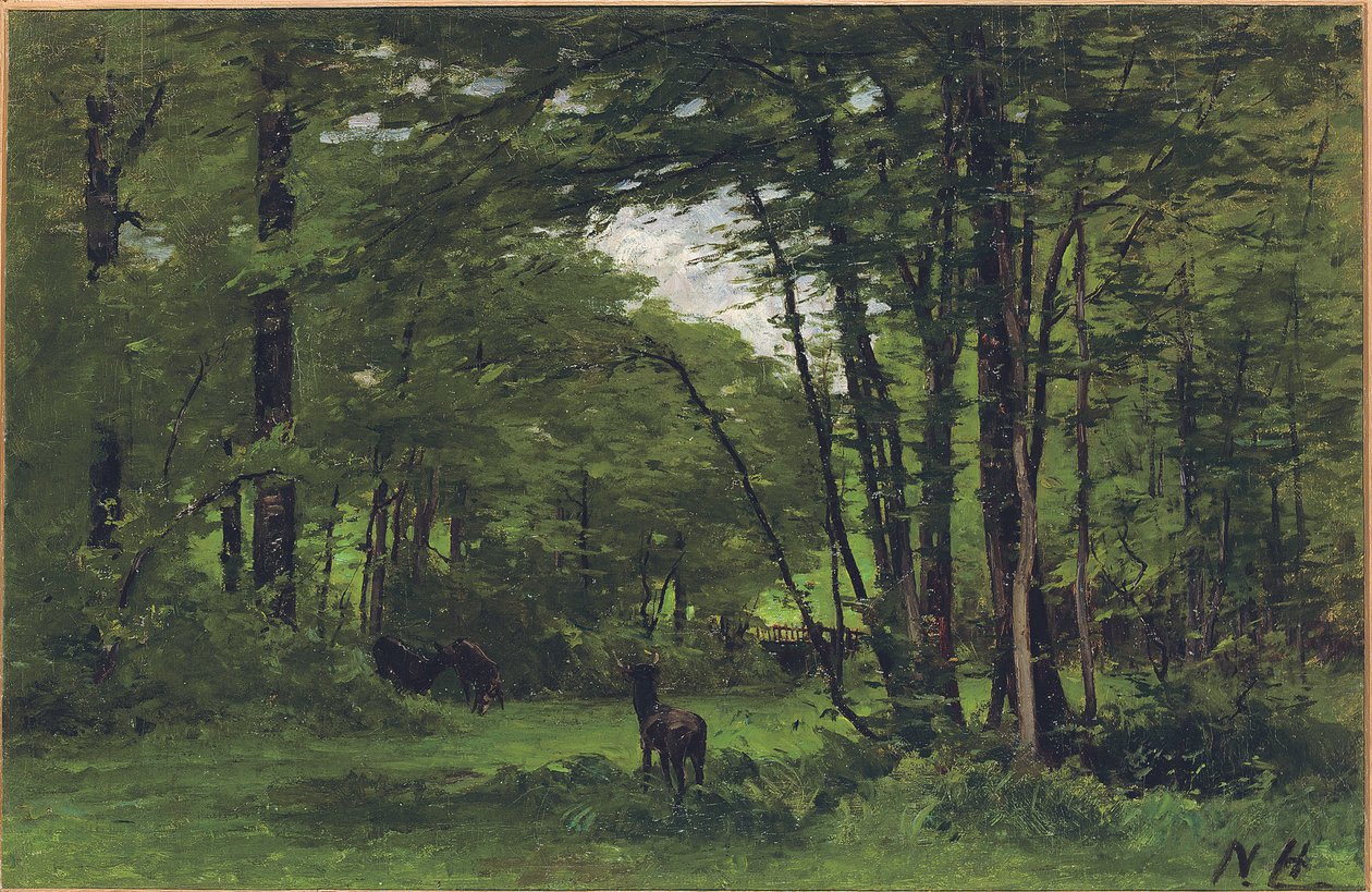 Gränsstaketet, Forest of Fontainebleau, c.1868 av Nathaniel II Hone