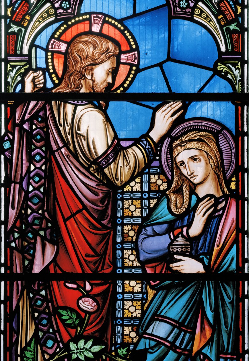 Kristus och Maria Magdalena, 1863 (målat glas) av Nathaniel Westlake