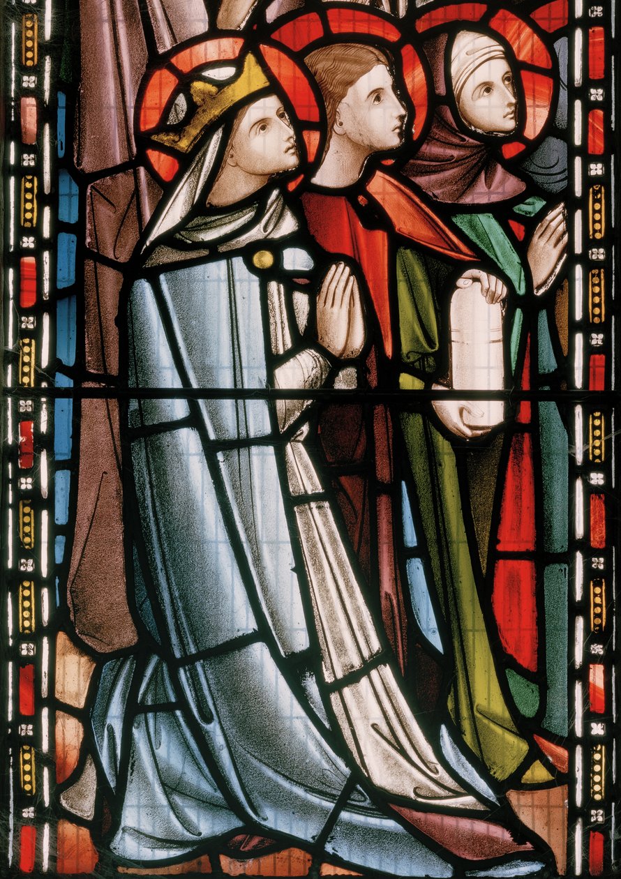 Kristus i majestät besökt av heliga, detalj, 1863 (målat glas) av Nathaniel Westlake