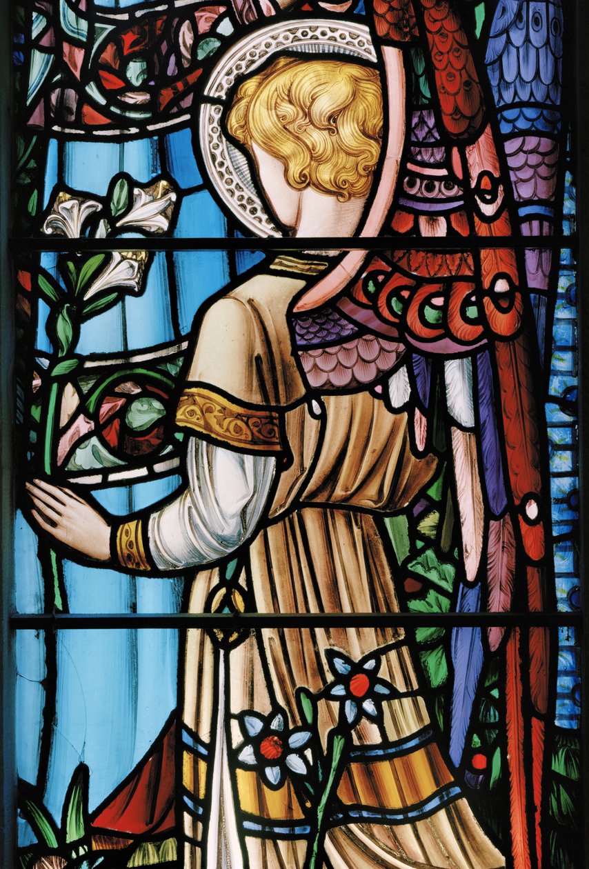 Ängeln Gabriel, ca 1863 (målat glas) av Nathaniel Westlake