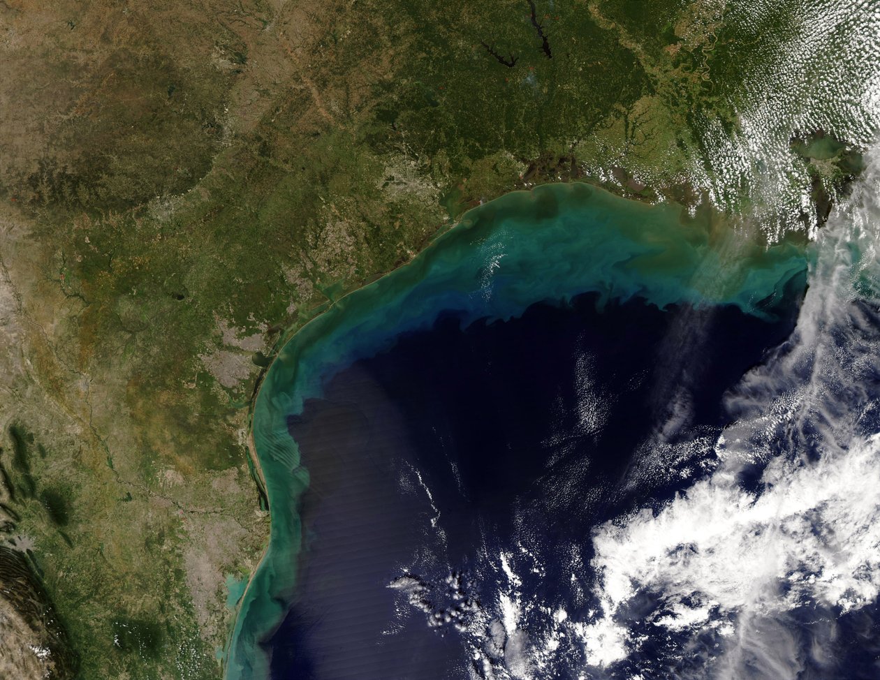 Satellitvy över Gulf Coast, USA - Tamaulipas, Mexiko, till New Orleans, Louisiana. Kredit NASA. Vetenskap Jord Geologi Oceanografi av National Aeronautics and Space Administration National Aeronautics and Space Administration