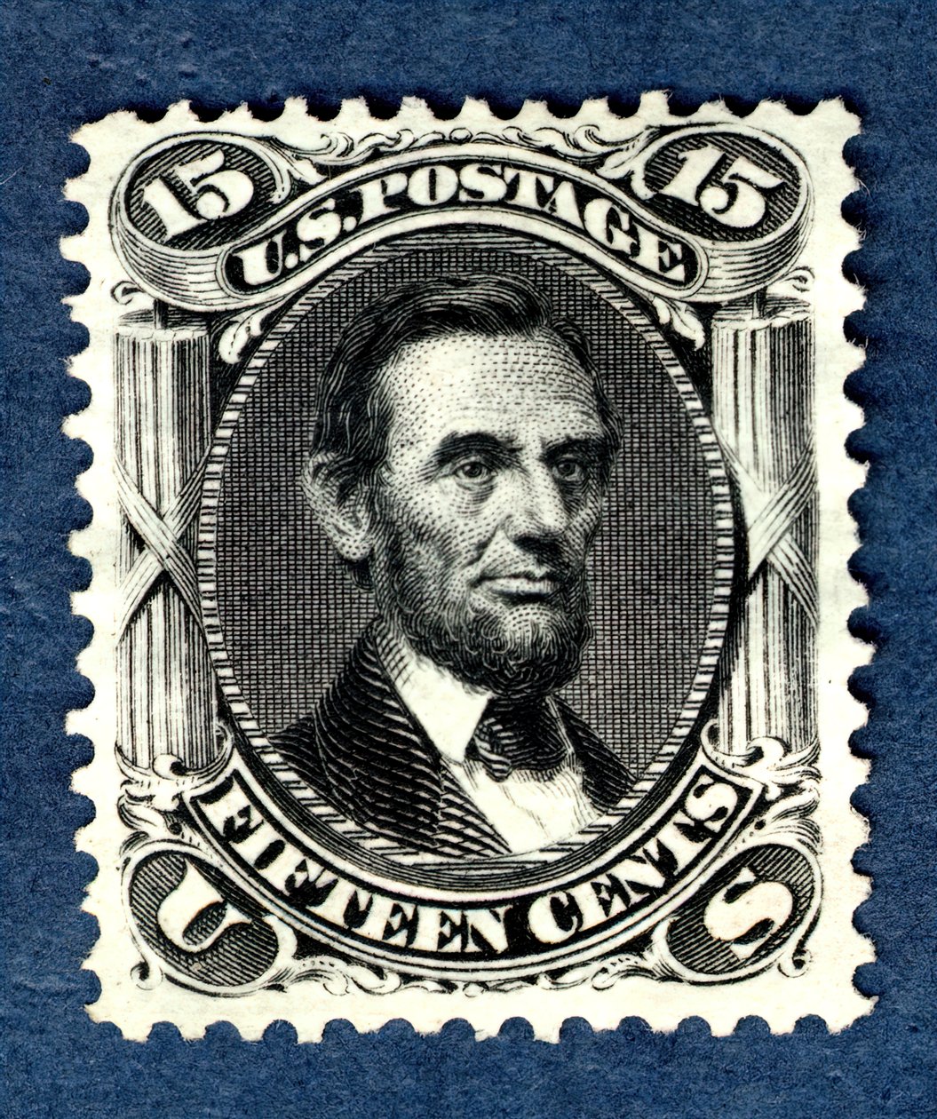 15c Abraham Lincoln återutgiv singel, 1875. av National Bank Note Company