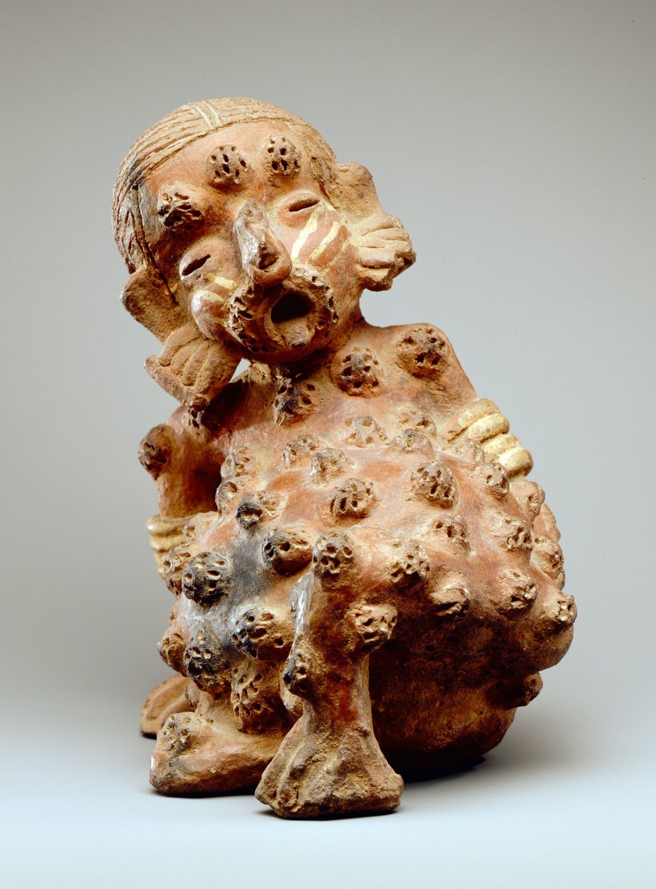 Mansfigur med sår (lergods) av Nayarit