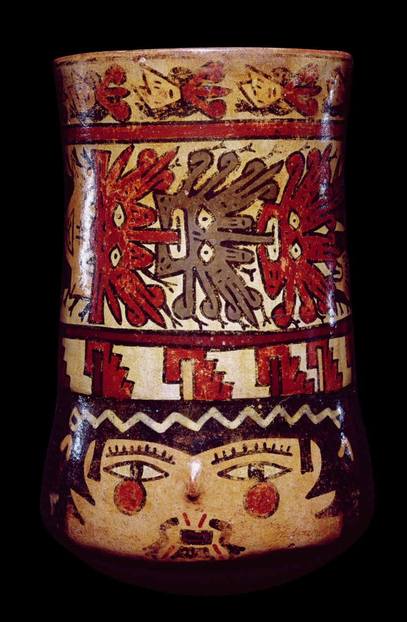 Cylindrisk burk, sen Nazca-stil (keramik) av Nazca Culture